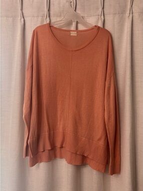 Altar'd State Dusty Coral Scoop Neck Lightweight Sweater